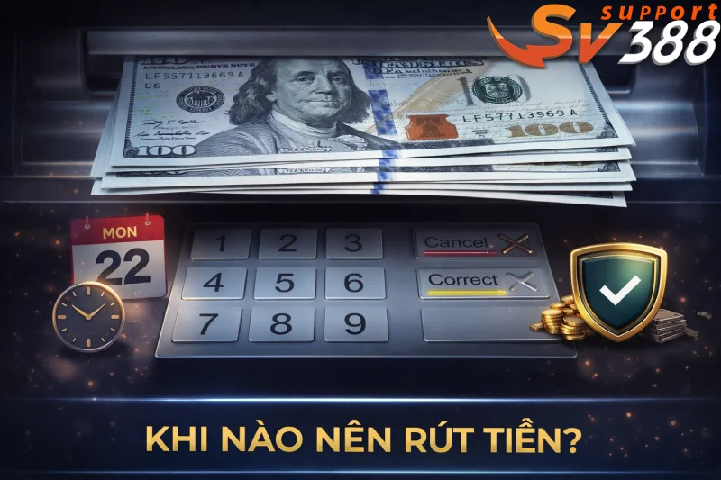 Thời điểm tốt nhất nên thực hiện rút tiền SV388 để giao dịch được xử lý nhanh